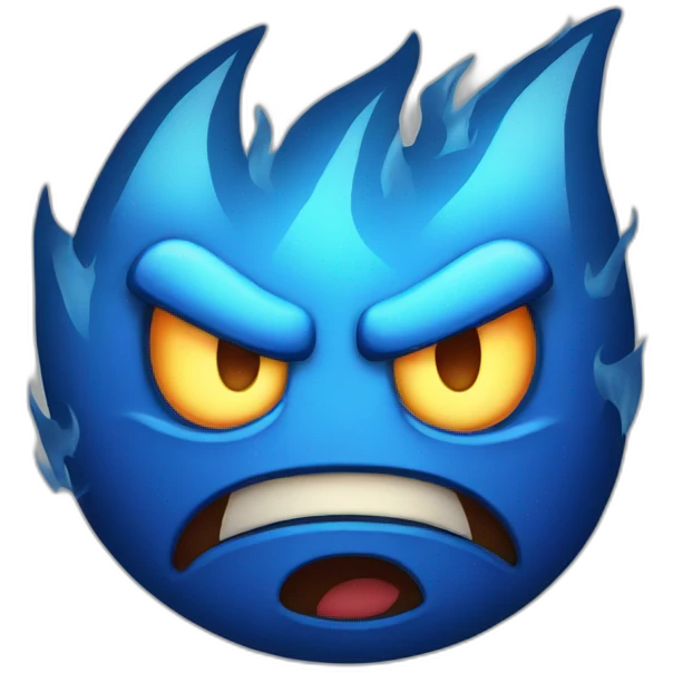 little angry blue flame emoji