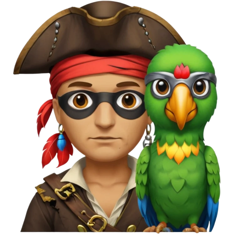 pirate and parrot emoji