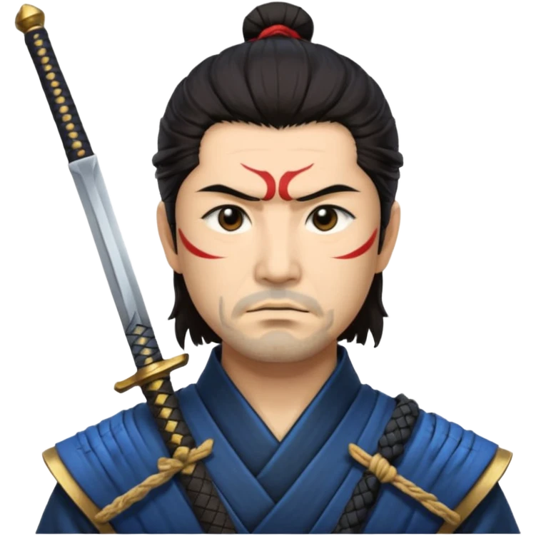 japanese sword master warrior face emoji