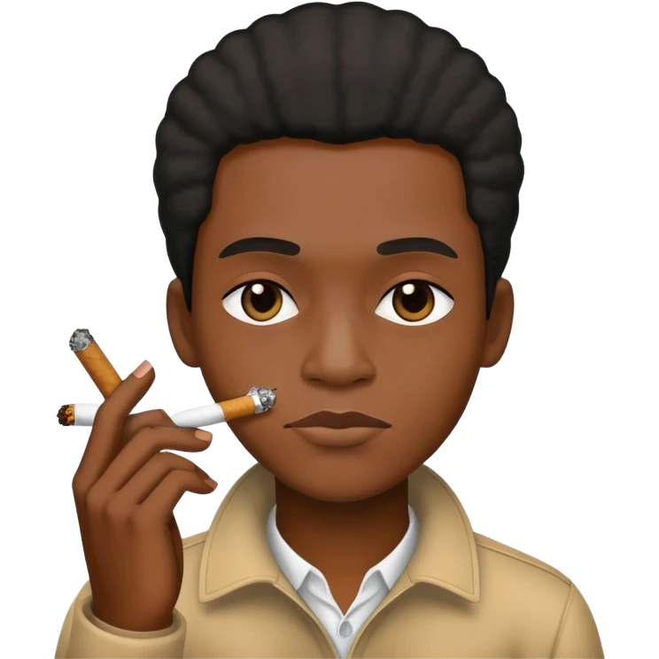 Black with a joint emoji