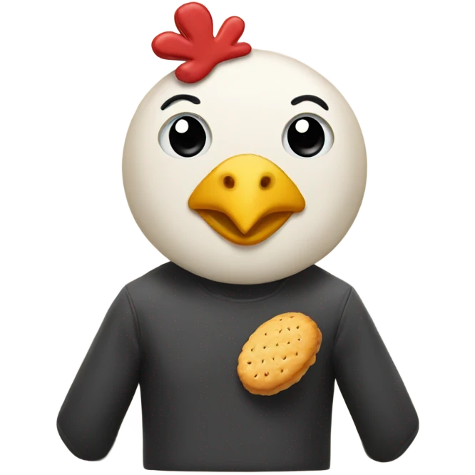 a biscuit with chicken  emoji