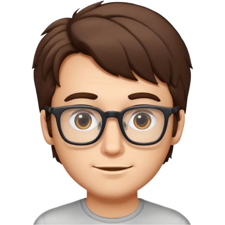 A geek guy with bushy hair and rectangle glasses  emoji