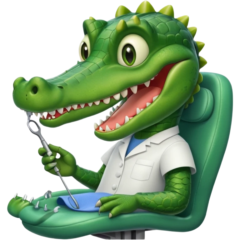 an alligator in a dentist emoji