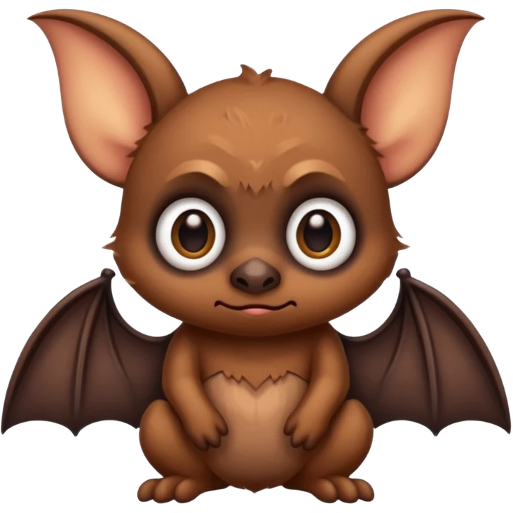 A sad cute bat emoji