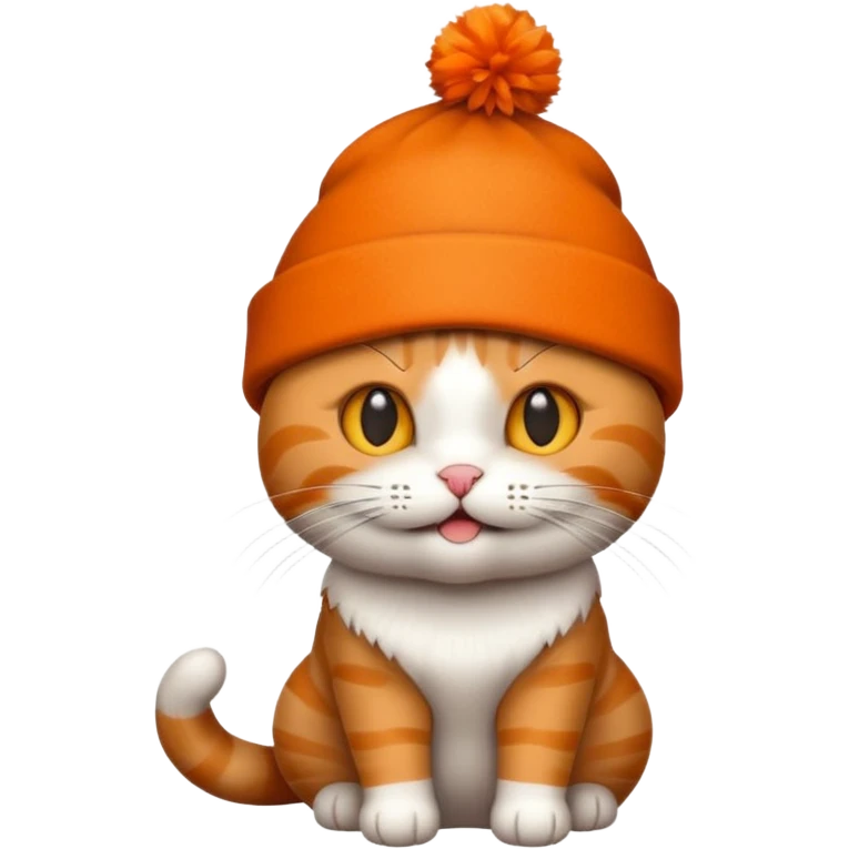 Un gato con gorro navideño Cara feliz Para El día de Navidad emoji
