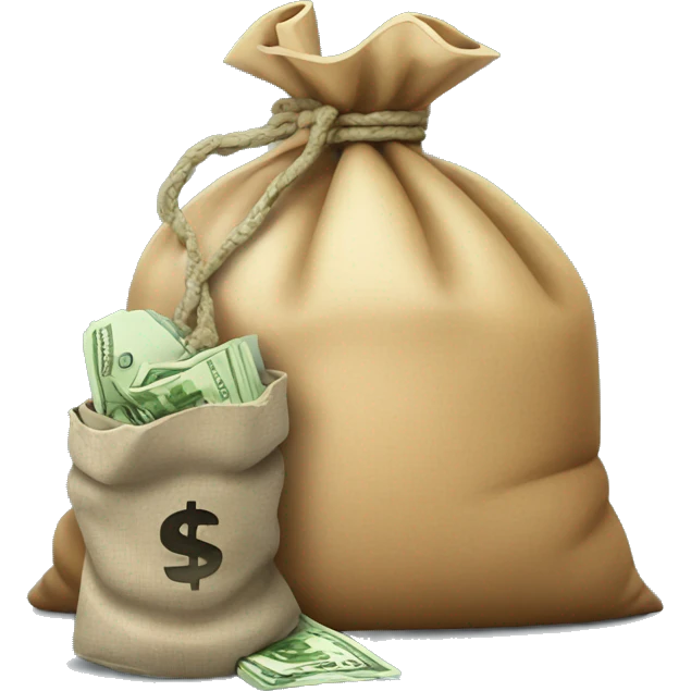 CONSTRUCTION MATERIAL WITH A MONEY BAG BEHIND emoji