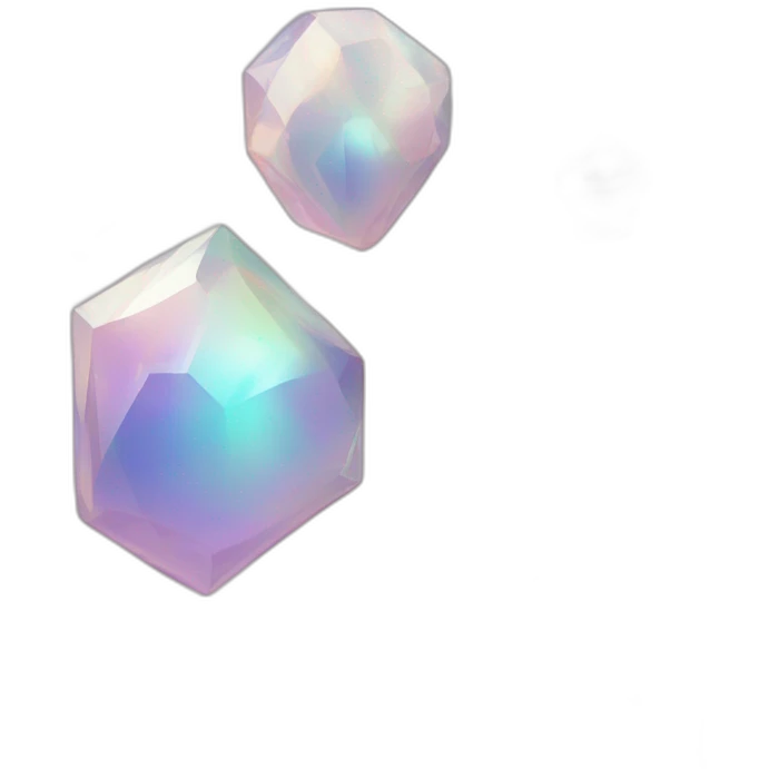 glossy Pastel whitish iridescent glass nebula crystal clusters emoji