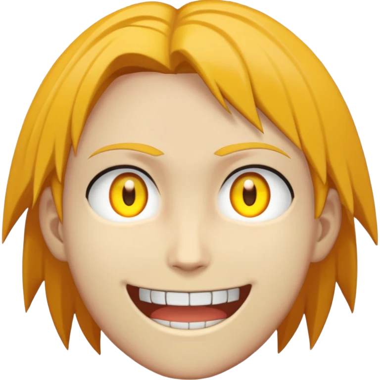 Makima from anime Chainsaw Man emoji style, tilted head, mysterious smile, yellow eyes emoji
