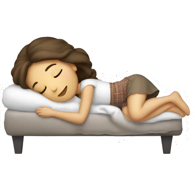 Brunette girl sleeping white emoji