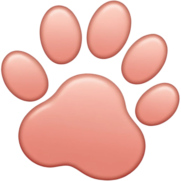 a very light pale pastel red pawprint emoji