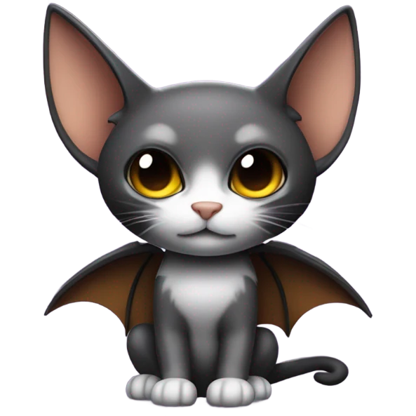 a cat with bat wings  emoji