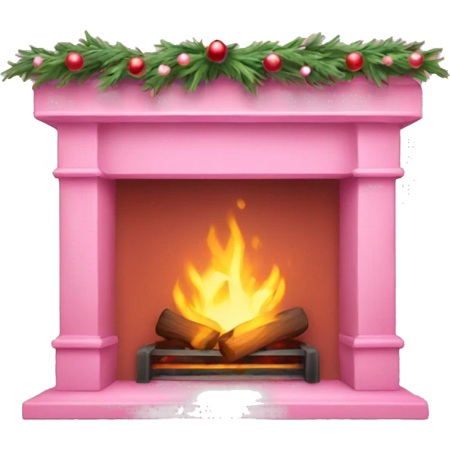 Pink christmas fireplace emoji