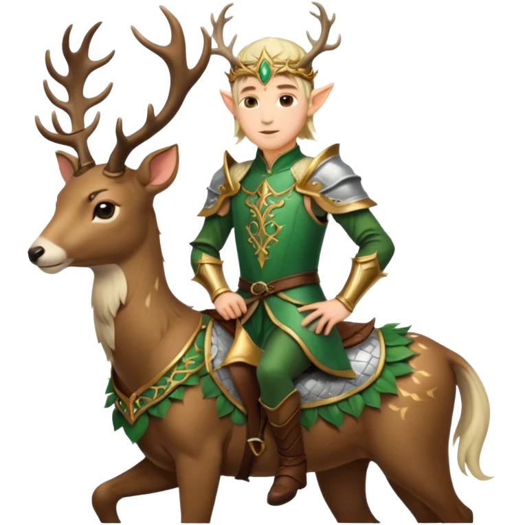 an elven king riding a deer emoji