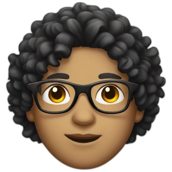 boy with black curly hair and galsses  emoji