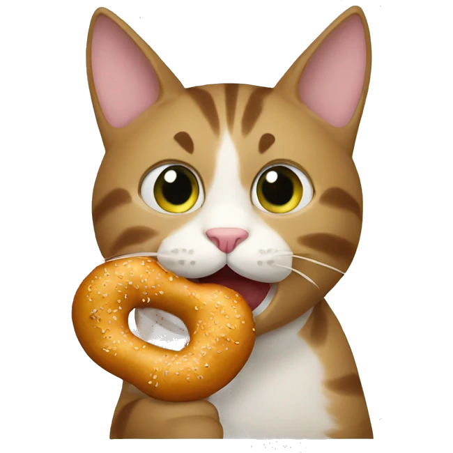 cat eating pretzel emoji