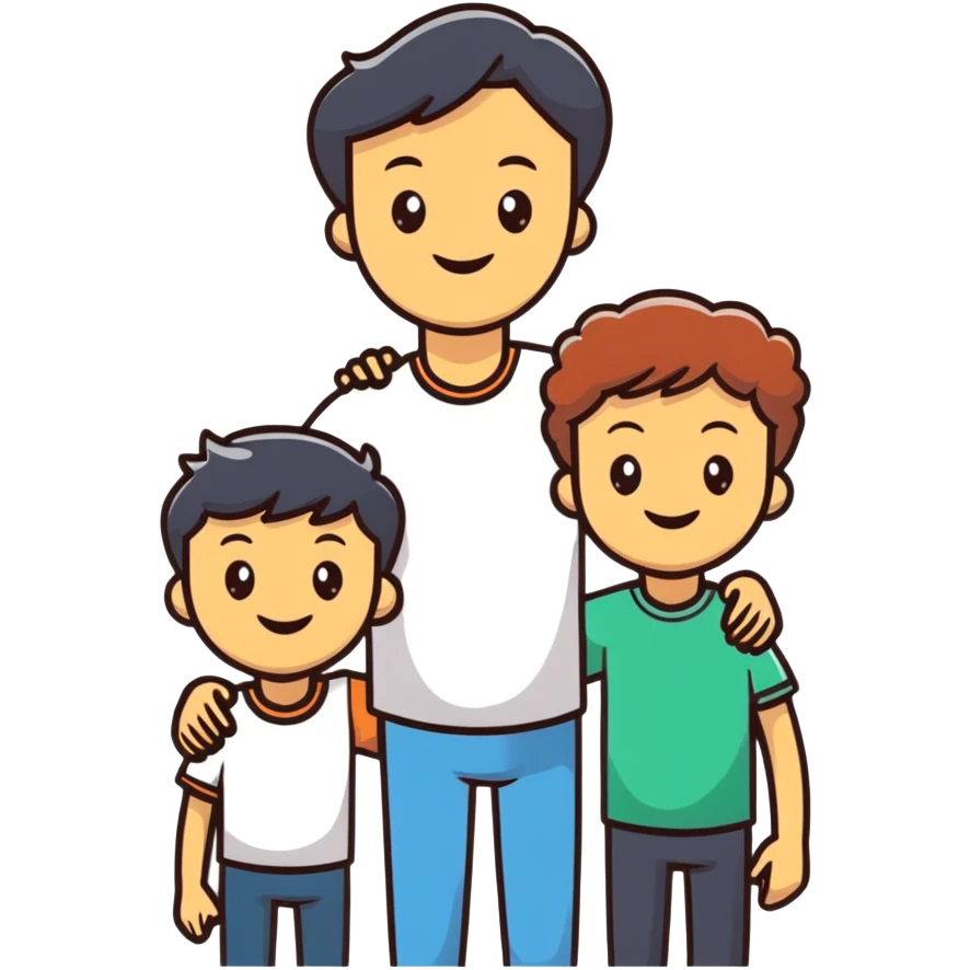 happy white family of three - dad mom and son emoji