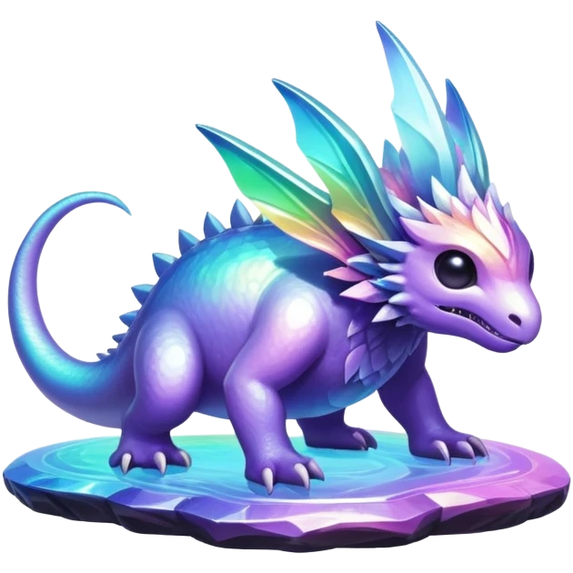 Epic complex iridescent aesthetic-Fakémon-creature-scenery emoji