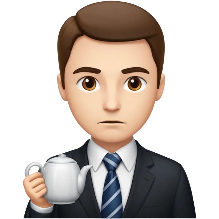 Generate boss image which is asking  for tea emoji