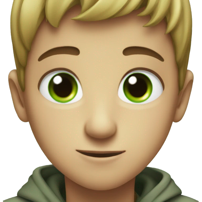 heart around male boy with green eyes emoji