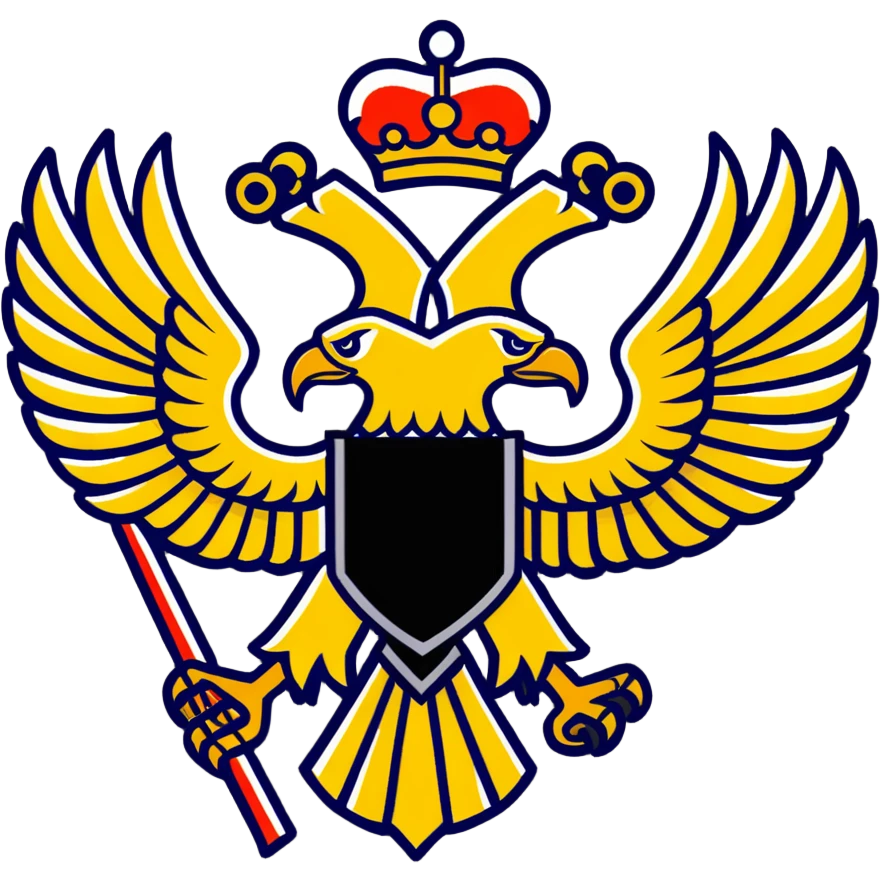 Imperial Russian double-headed eagle flag symbol used by White Army during Russian Civil War emoji