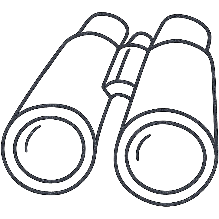 hand-drawn outlined binoculars icon emoji