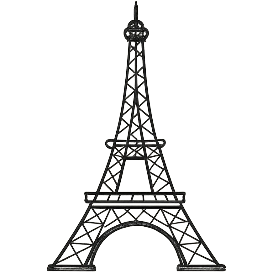 Eiffel Tower black outline hand-drawn icon emoji