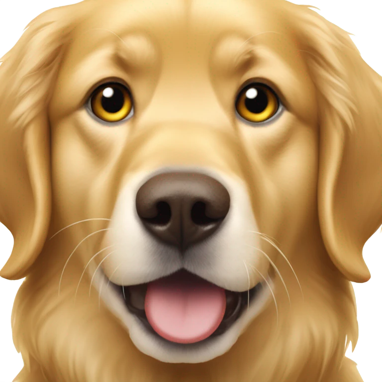 Please create a golden retriever that hunted down a duck and now has it in his mouth emoji