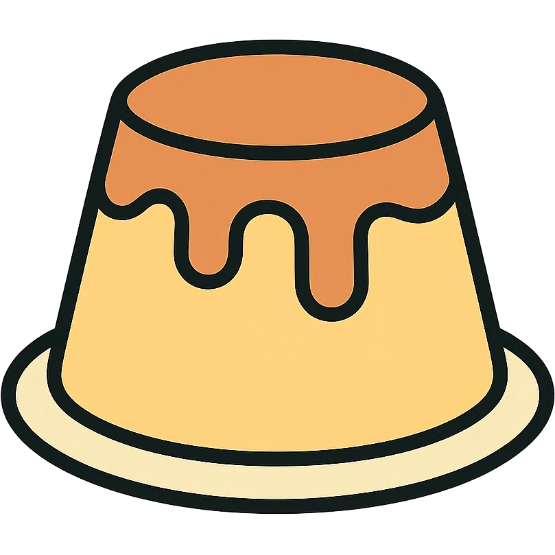 plain pudding, minimal style, no extra decorations, simple and clean design, soft colors, no face, smooth shape emoji