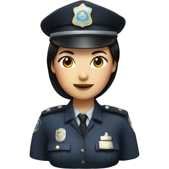 Asian Policewoman with black hair  emoji