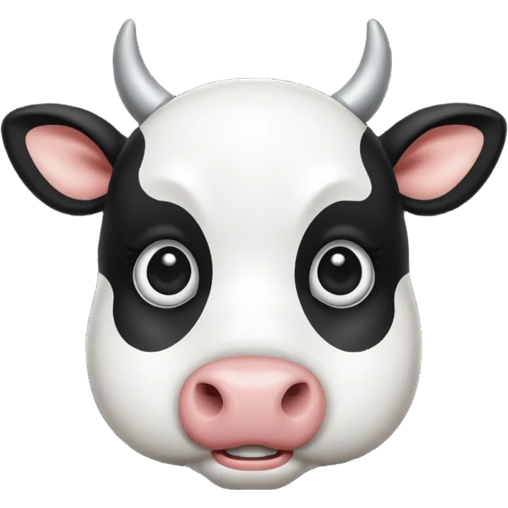 simple cow face, very simple dot eyes emoji