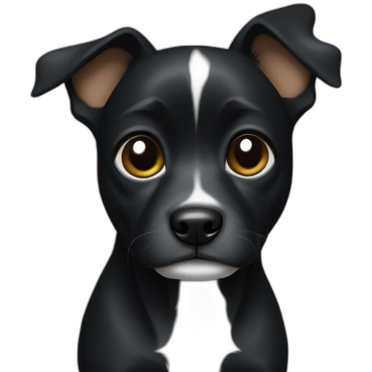 Black small dog with White spot emoji