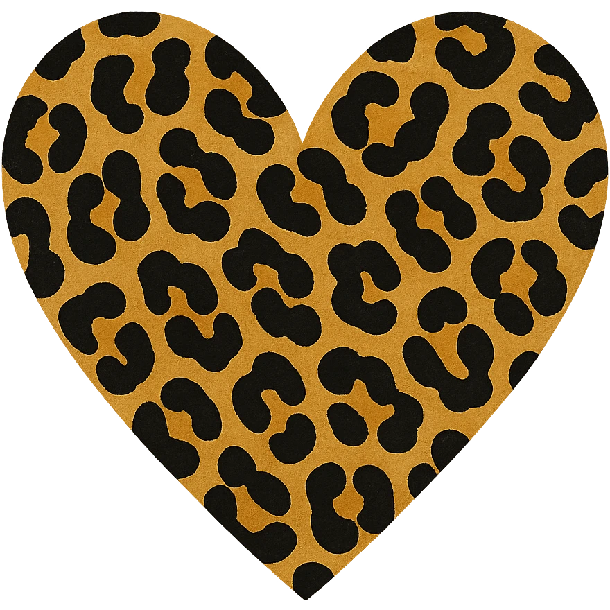 leopard print heart, style 1 emoji
