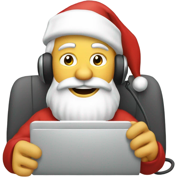 Santa driving while on the phone  emoji