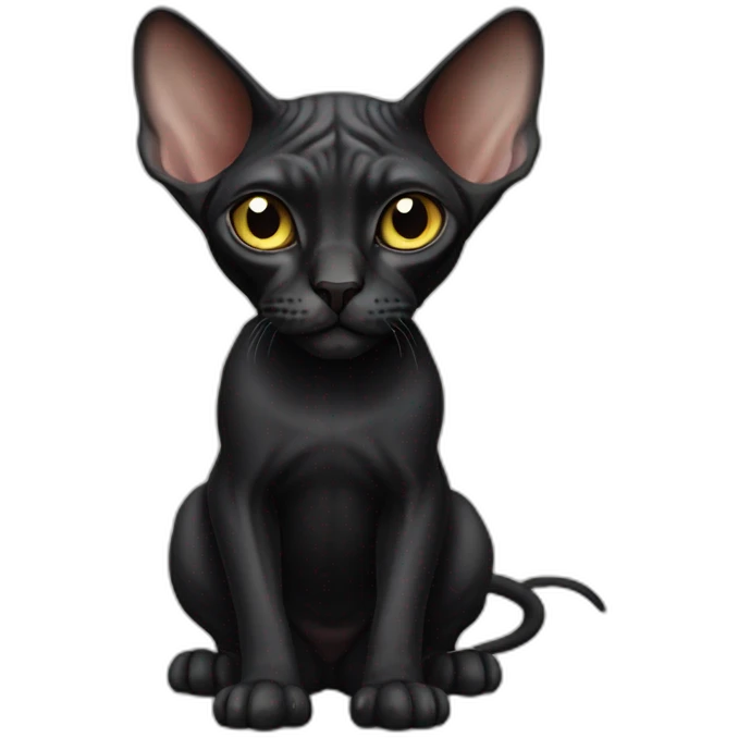 black sphynx cat emoji