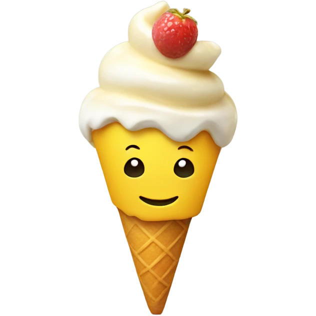 yellow emoji smiling with icecream emoji