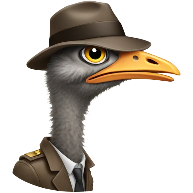 Ostrich detective emoji