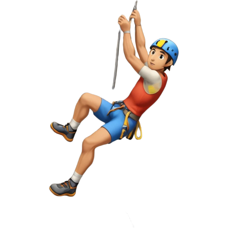 Japanese style art of a rock climber emoji