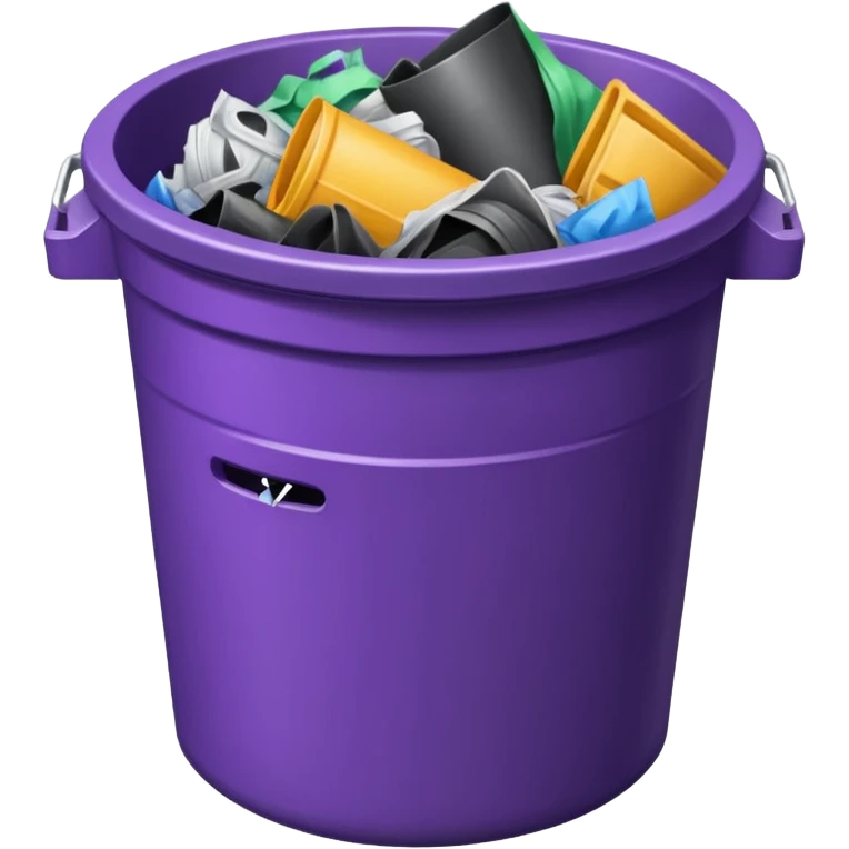 round purple bin full emoji