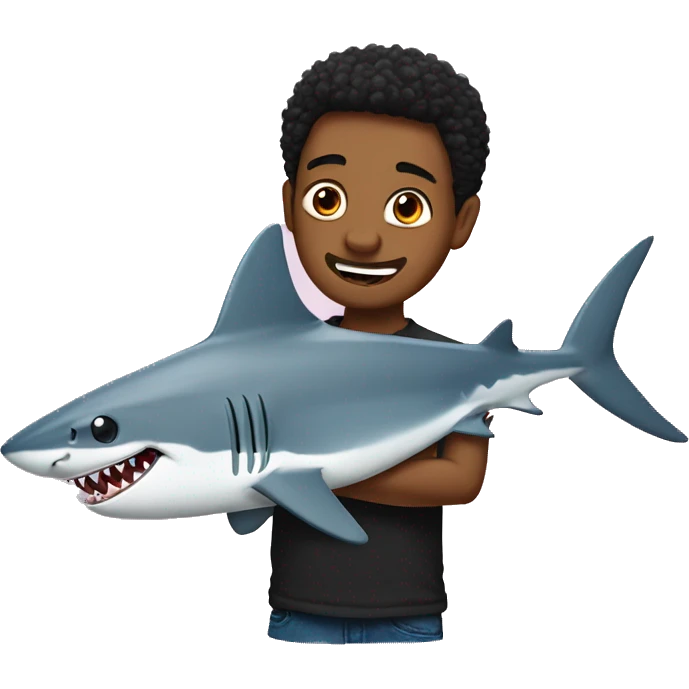 shark with hawwaii chlotes on him emoji