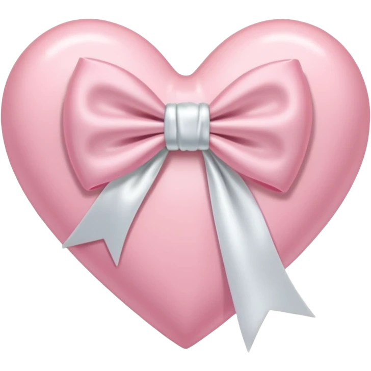 light pink heart with a white bow on it emoji