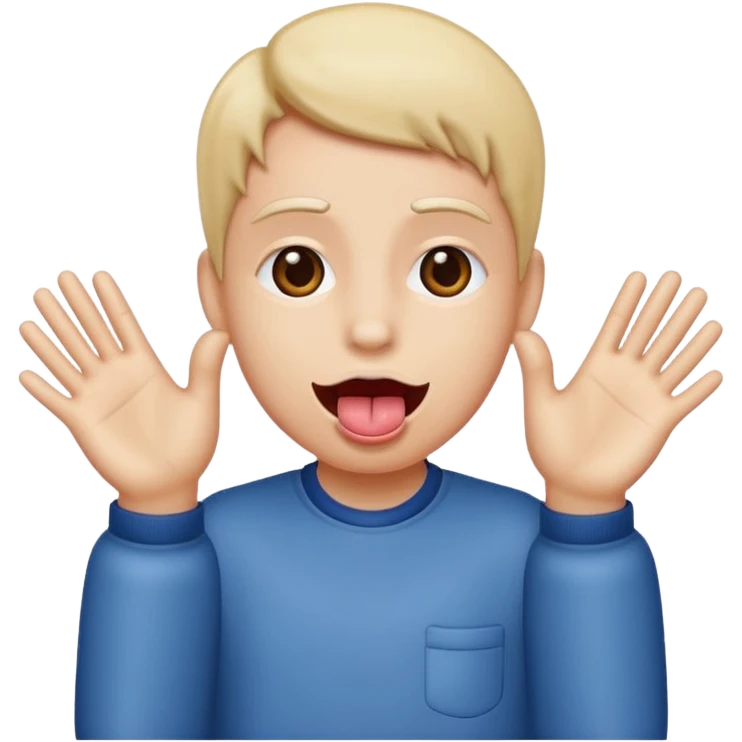 tongue out with hands to the side emoji