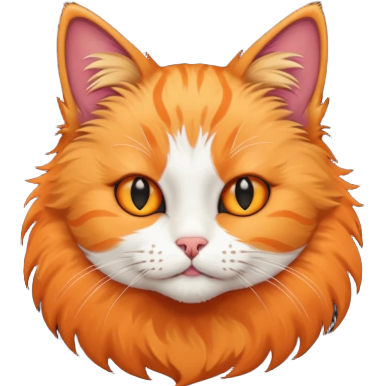 cat with black and orange half and half face  emoji