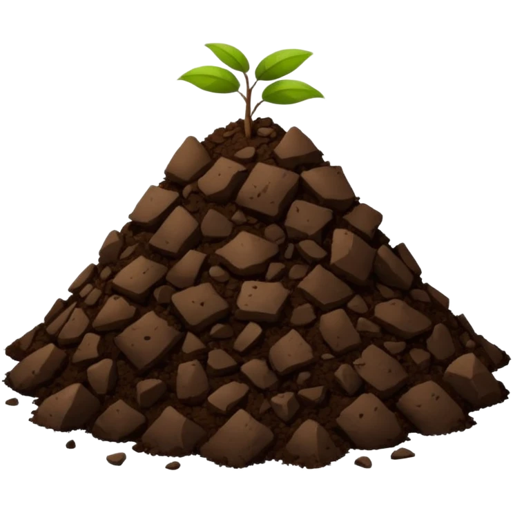 pile of soil with smaller pieces only emoji