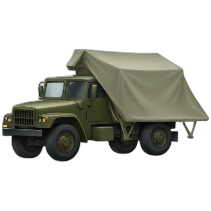 army truck with tent cloth emoji
