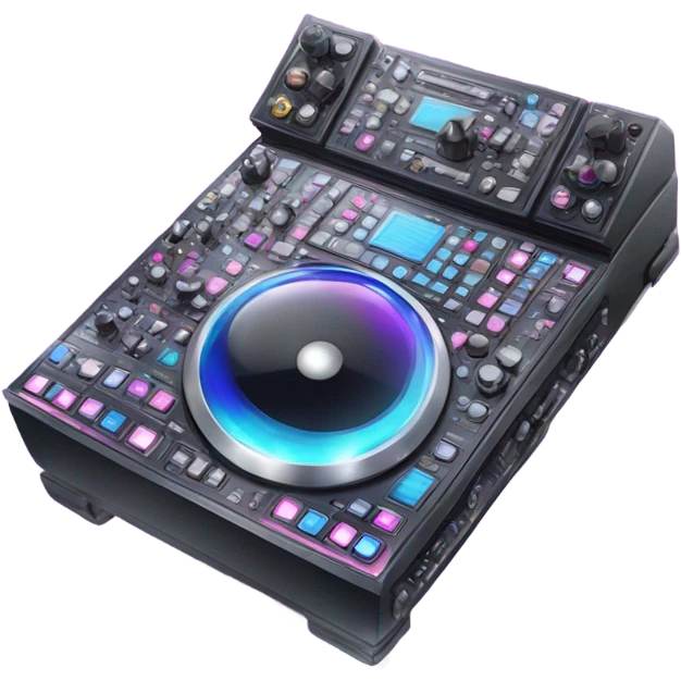Realistic isolated DJ Sound control board with pink,blue,and purple sparkling diamonds and rhinestones on it. emoji