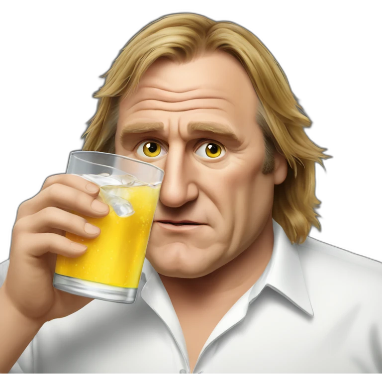 Gérard Depardieu with vodka emoji
