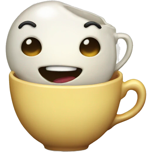 Really laughing crying teacup emoji