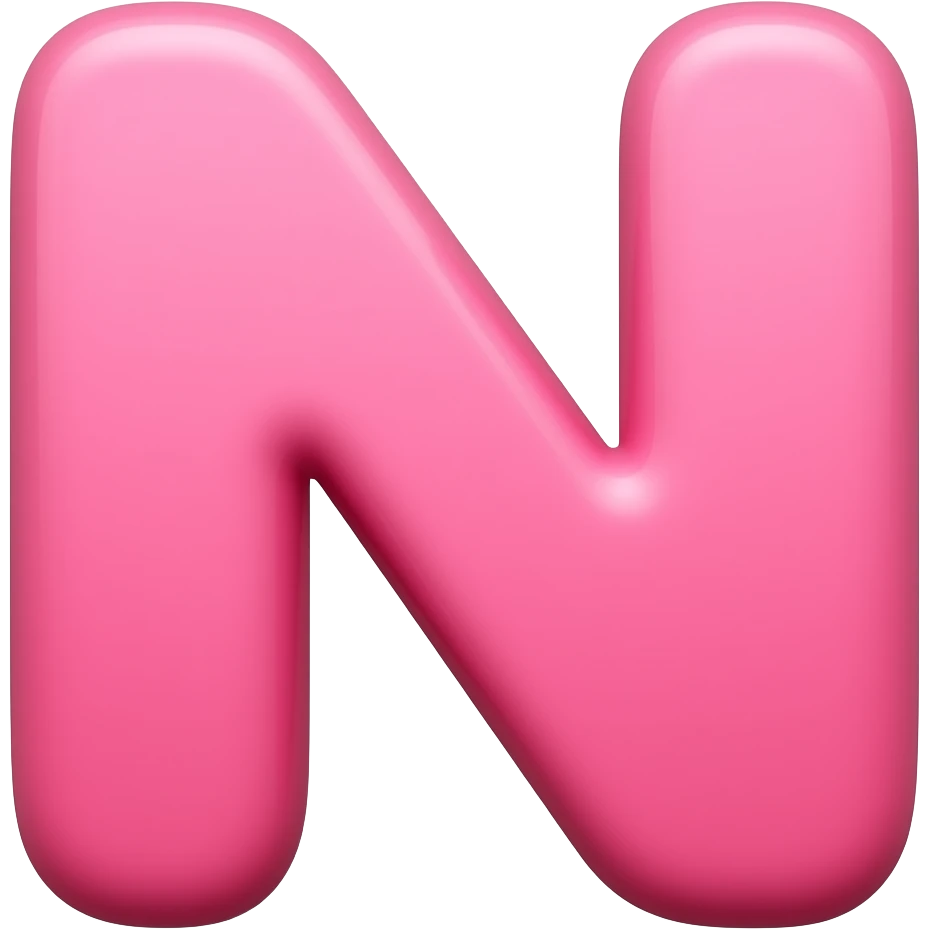 Fammi N in stampatello tutto rosa emoji