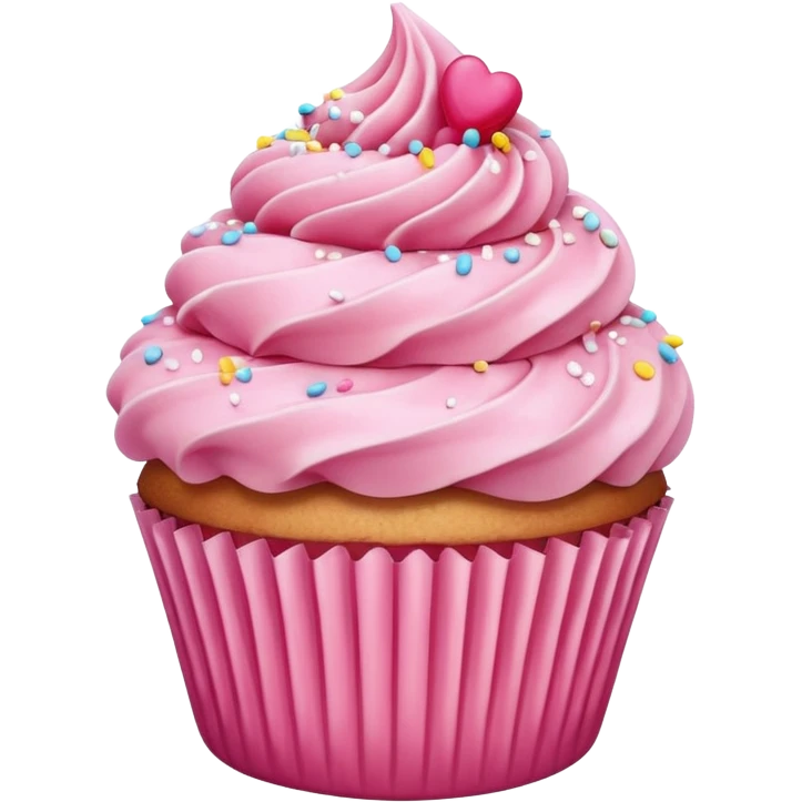 Cupcake with pink icing emoji