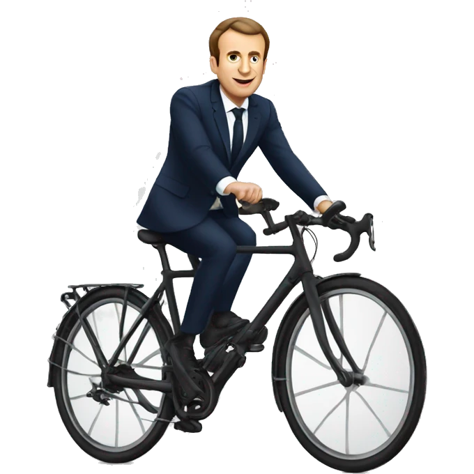 Macron en velo emoji